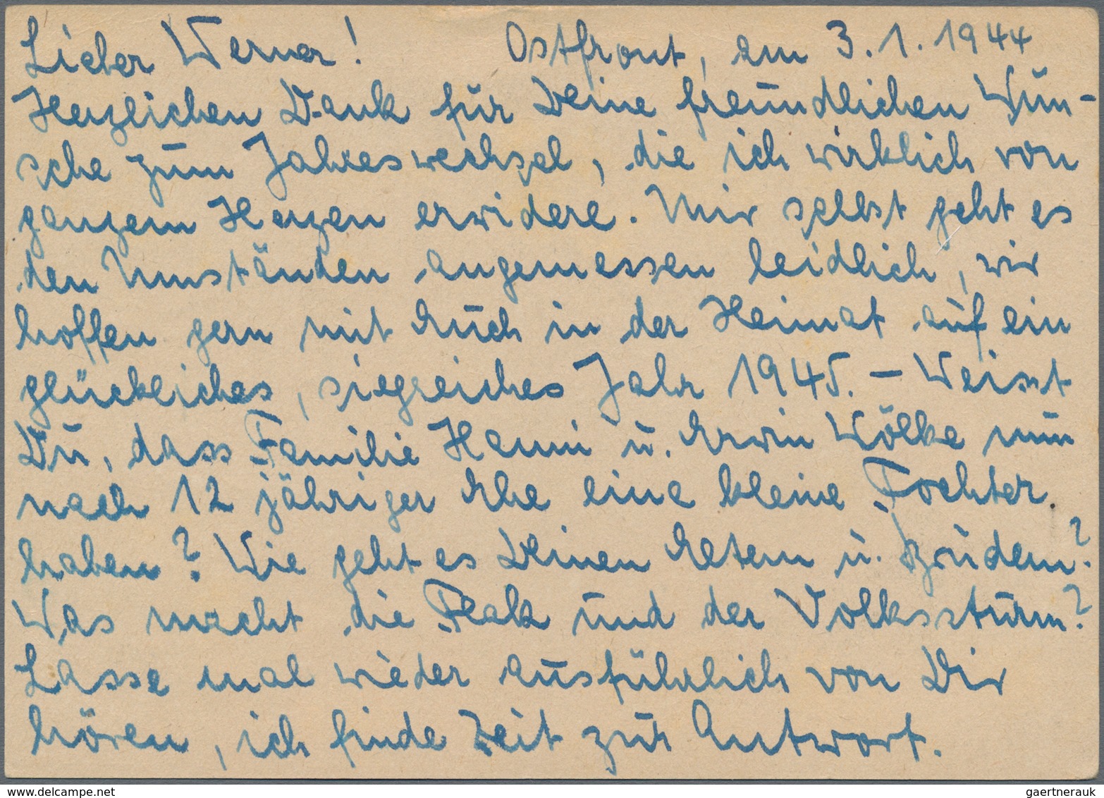 Feldpost 2. Weltkrieg: 1945, Feldpostkarte Mit Abbildung Eine U-Bootes Von FP-Nummer 56340 Rgts. Sta - Other & Unclassified