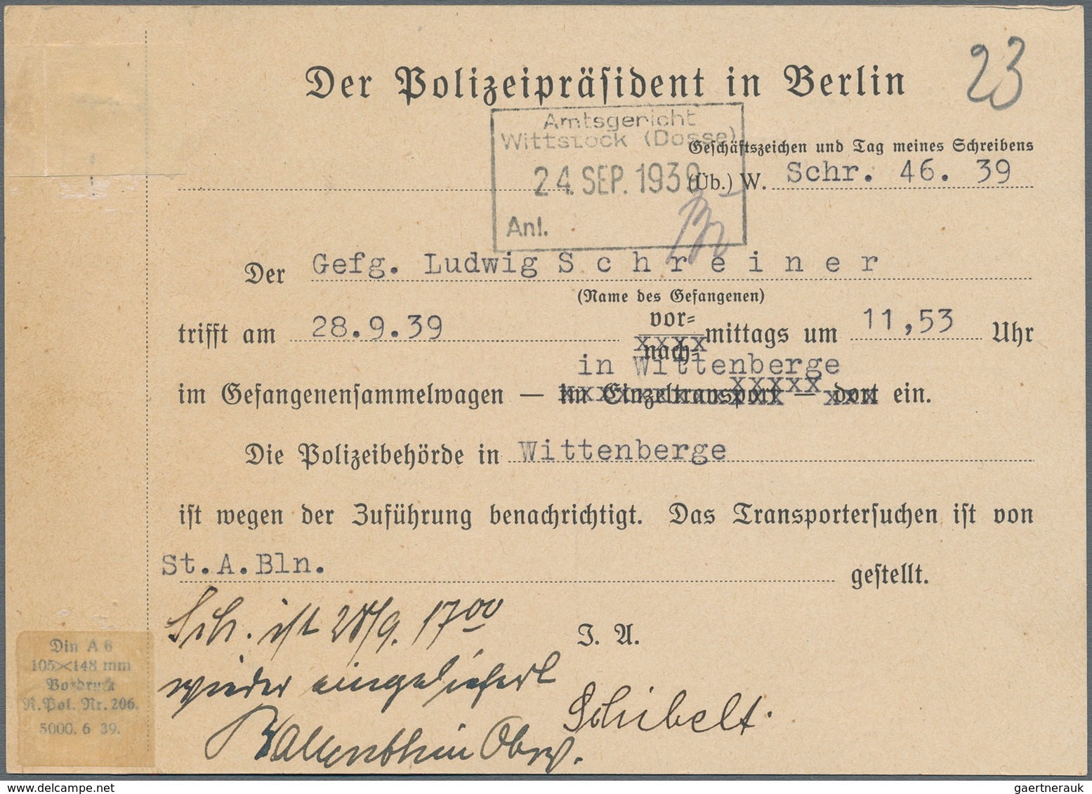 Kriegsgefangenen-Lagerpost: 1939 - 1941, KZ-Gefängnispost: 2 Transportkarten-Vordrucke "Frei Durch A - Autres & Non Classés