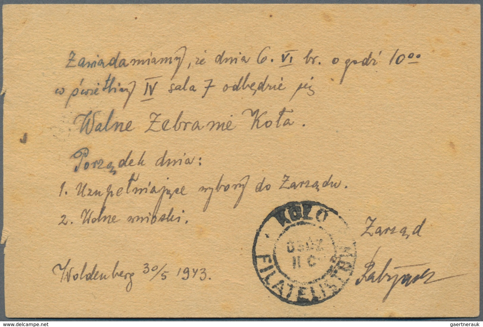 Kriegsgefangenen-Lagerpost: 1943, Polnische Lagerpost Des Kriegsgefangenenlagers „Oflag II C“ In Wol - Other & Unclassified