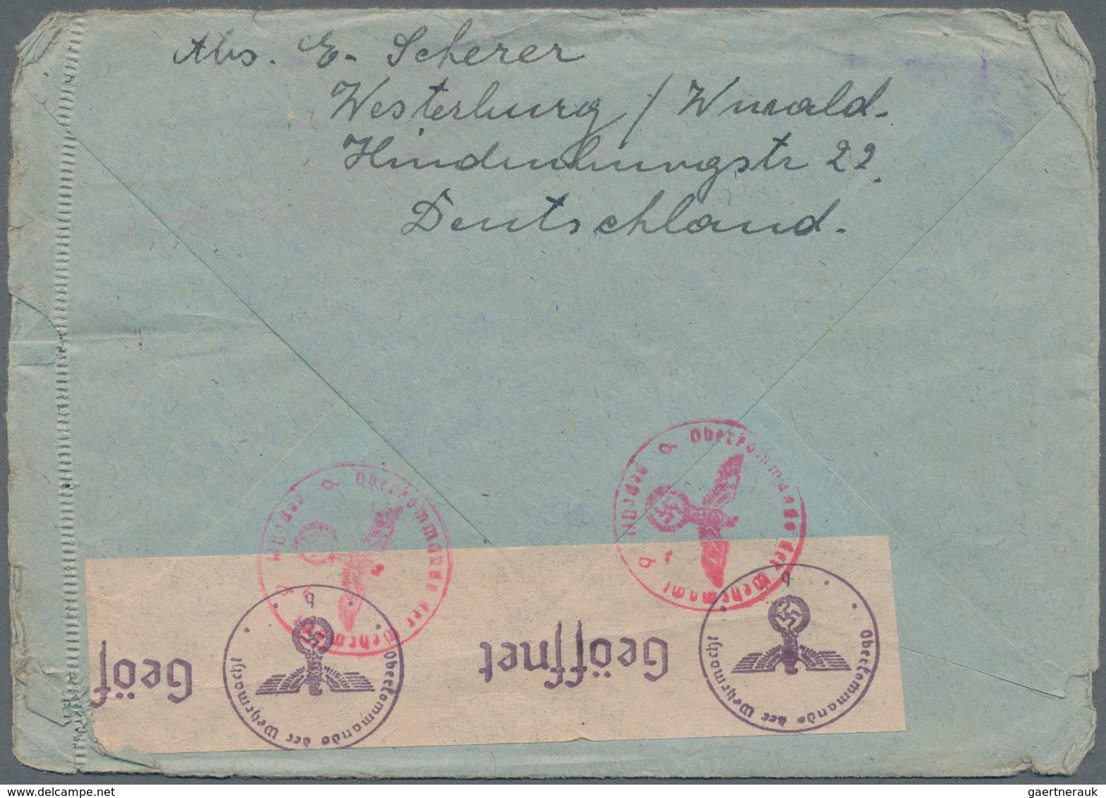Kriegsgefangenen-Lagerpost: 1943 - 1944, 2 Belege Aus Westerburg Westerwald Nach Bombay Und Dehra-Du - Autres & Non Classés