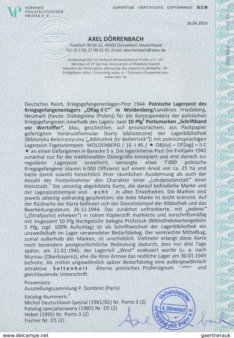 Kriegsgefangenen-Lagerpost: 1944, Polnische Lagerpost Des Kriegsgefangenenlagers „Oflag II C“ In Wol - Autres & Non Classés