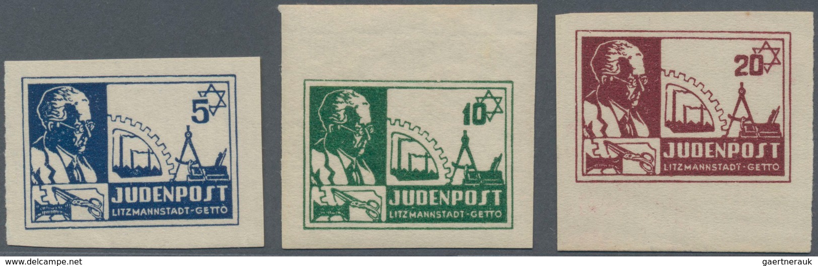Ghetto-Post: LODZ 1944: Kompletter Satz Der 2. Ausgabe, Ungebraucht Bzw. Postfrisch Wie Verausgabt, - Autres & Non Classés