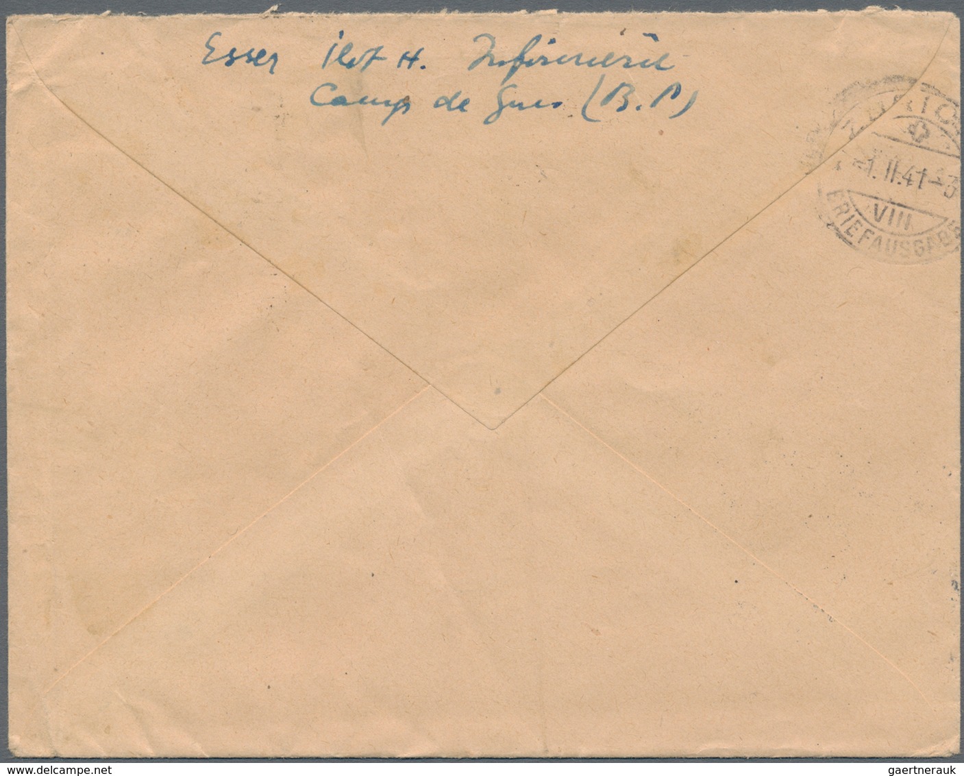 KZ-Post: 1941 (28.1.), R-Brief Eines Deutschen Juden Aus Dem Franz. Internierungslager CAMP DE GURS - Cartas & Documentos