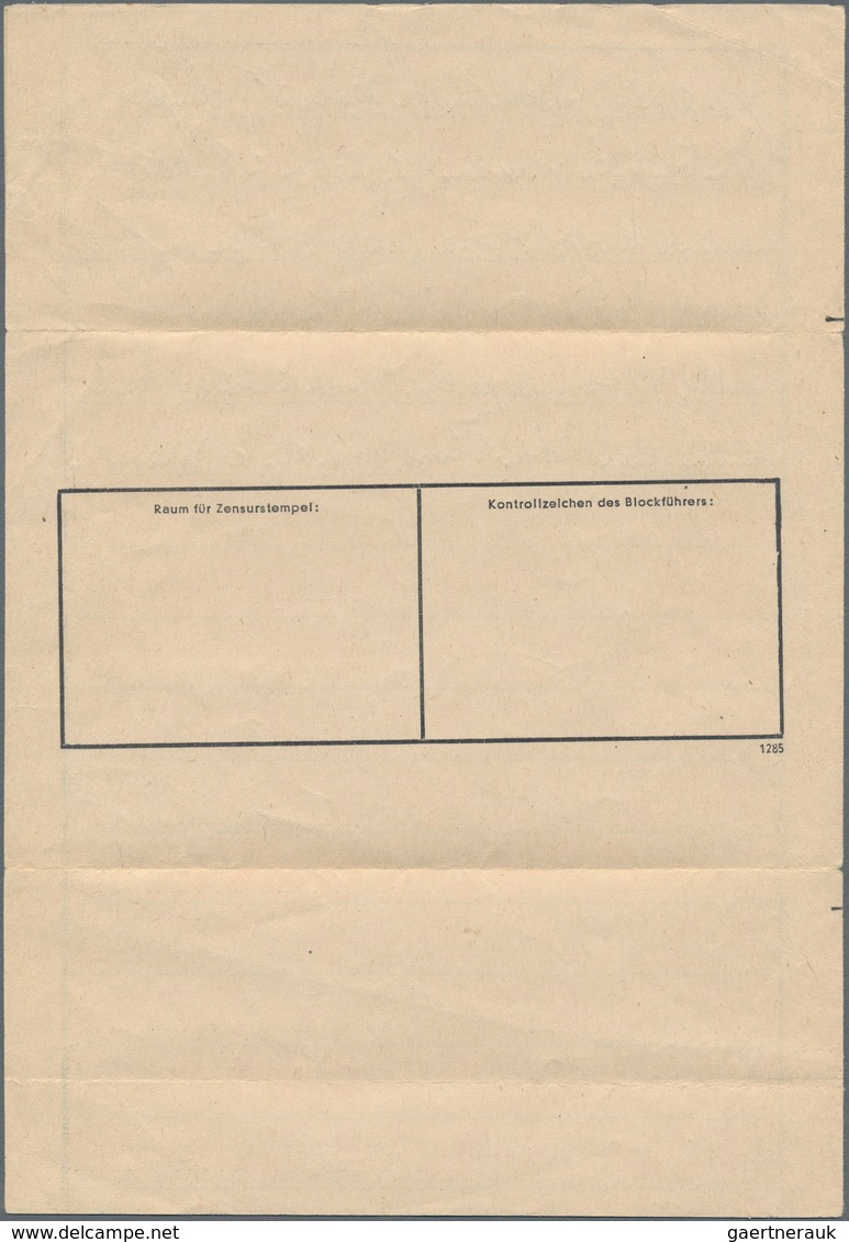 KZ-Post: 1943, Vordruck-Faltbrief Aus Dem Konzentrationslager GUSEN Mit Zensur-L2 Und Ra2 " 1x Im Mo - Briefe U. Dokumente