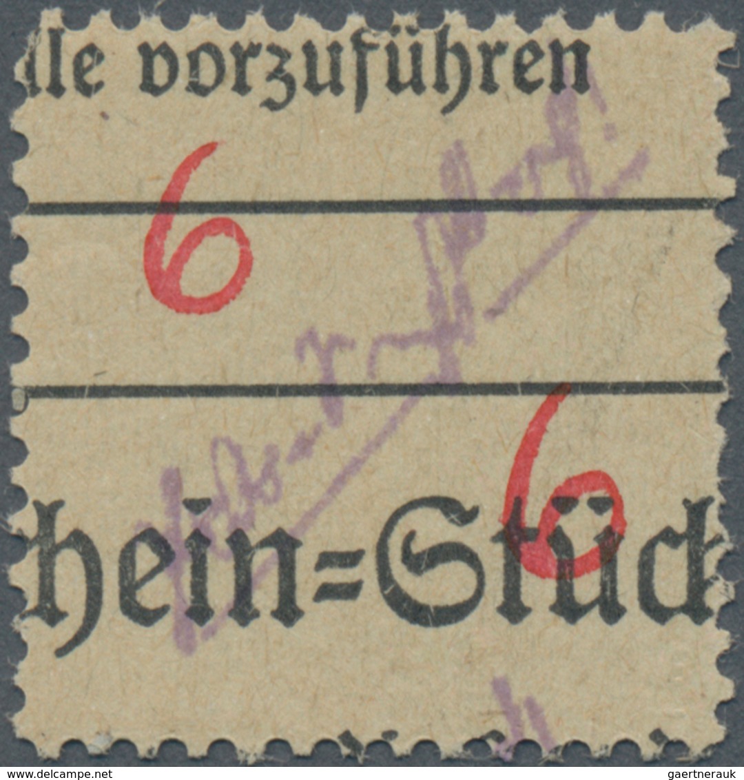 Deutsche Lokalausgaben Ab 1945: GROSSRÄSCHEN, Vorläufer 6 Pfg. Auf Zollformular Statt Auf Dem Uhrzei - Autres & Non Classés