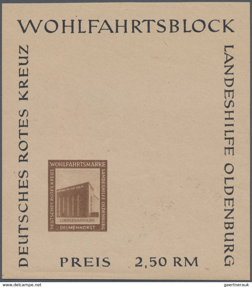 Deutsche Lokalausgaben Ab 1945: OLDENBURG: 1948, Landeshilfe-Block Geschnitten, Private Ausgabe, Zwe - Other & Unclassified