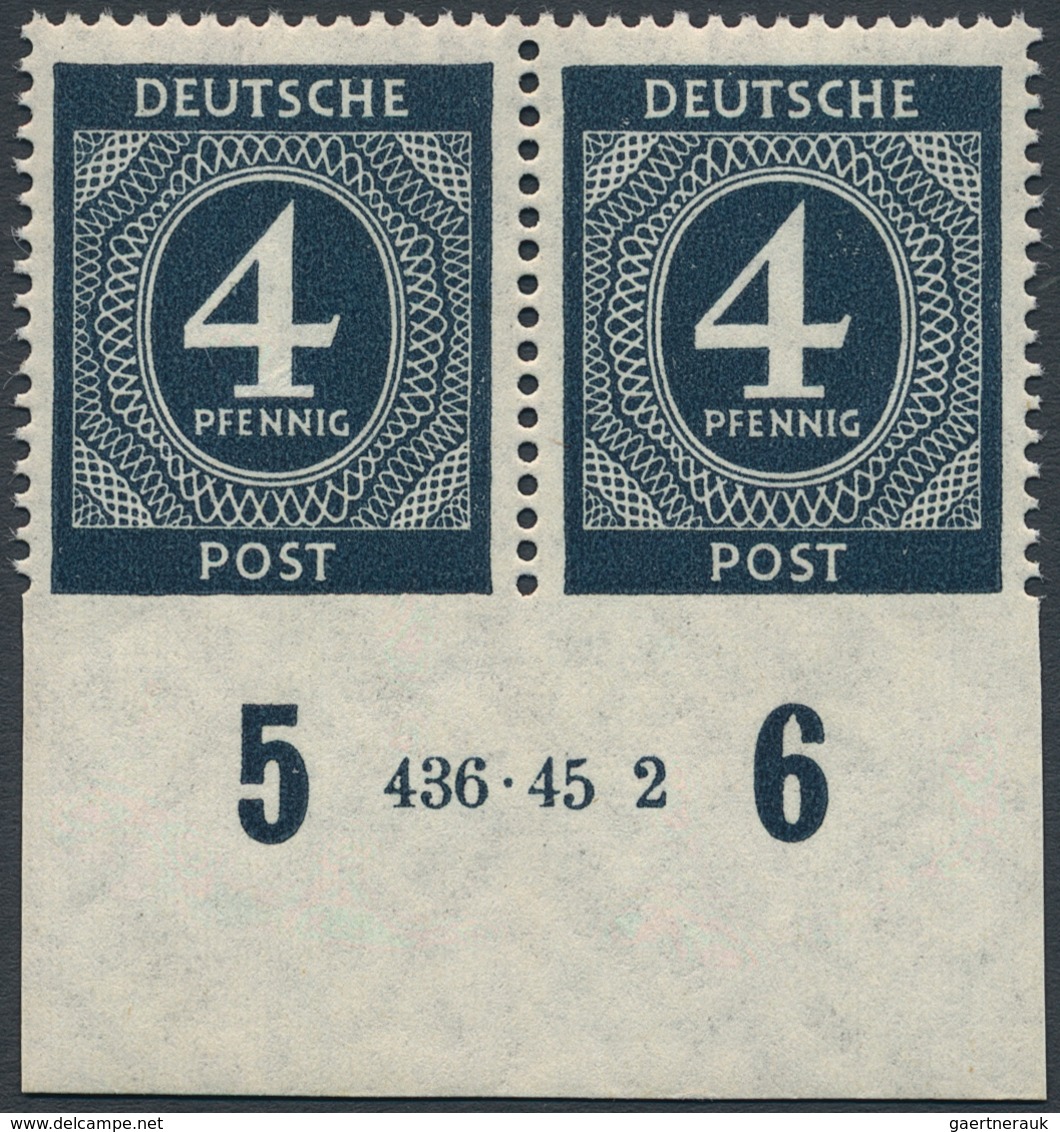 Alliierte Besetzung - Gemeinschaftsausgaben: 1946, Ziffernserie 4 Pf Im Waagerechten Paar, Unten UNG - Andere & Zonder Classificatie