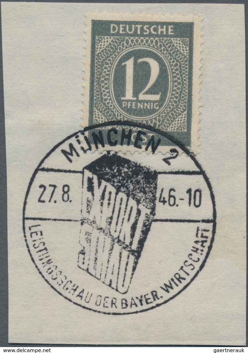 Alliierte Besetzung - Gemeinschaftsausgaben: 1946, 12 Pfg. Ziffer Seltene Farbe Dunkelgrüngrau Geste - Sonstige & Ohne Zuordnung