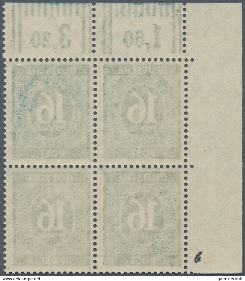 Alliierte Besetzung - Gemeinschaftsausgaben: 1946, 16 Pf Ziffern Schwärzlichgrünblau Im 4er-Block Du - Other & Unclassified