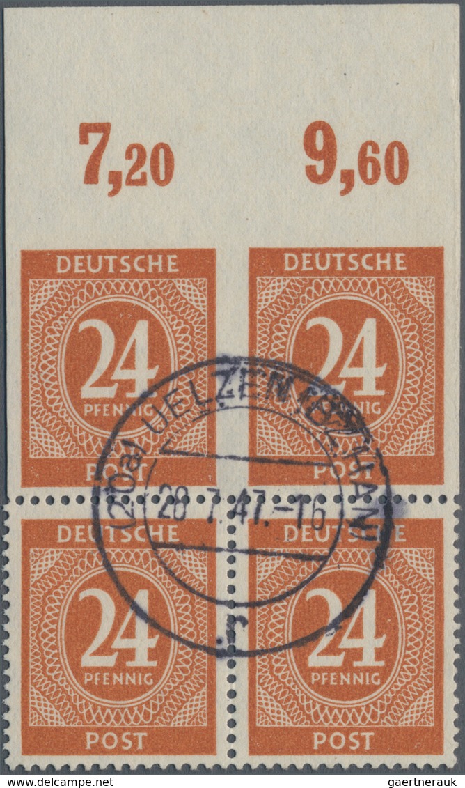 Alliierte Besetzung - Gemeinschaftsausgaben: 1946, Kontrollrat I, 24 Pf Ziffer Gestempelter 4-er Blo - Autres & Non Classés
