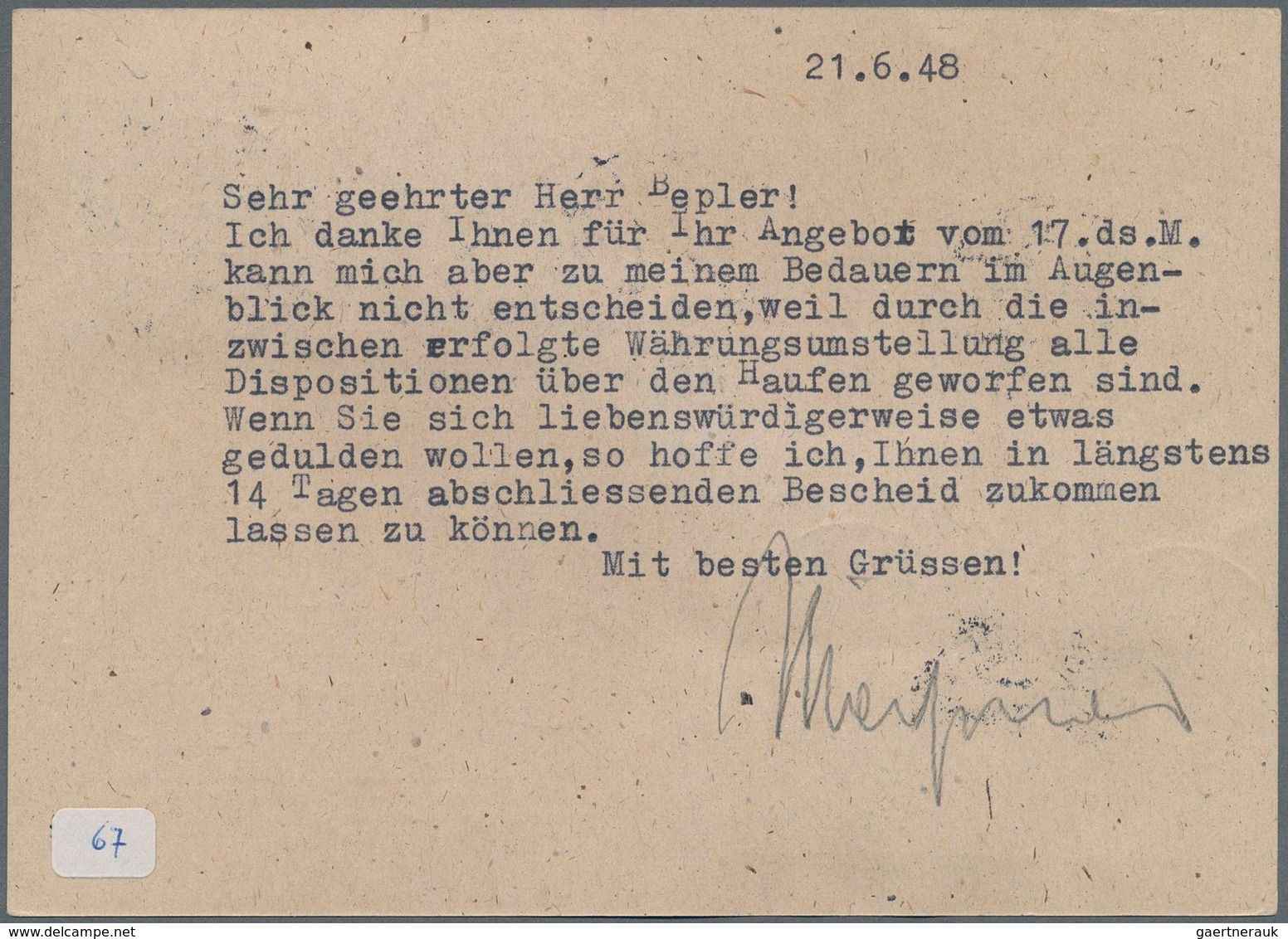 Alliierte Besetzung - Gemeinschaftsausgaben: 1948, 30 Pfg. Ziffer Im Waagerechten Walzendruck-Unterr - Andere & Zonder Classificatie