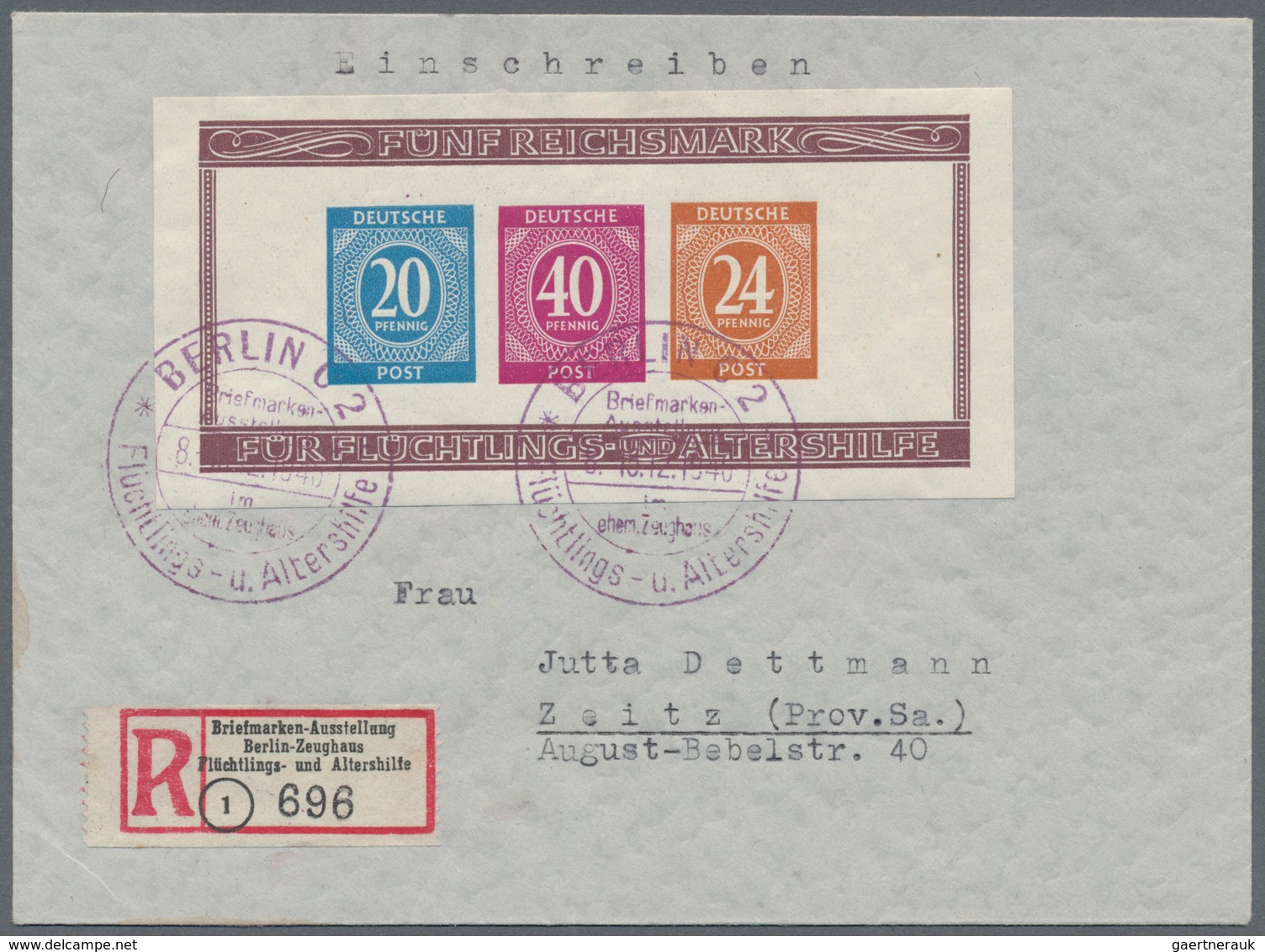 Alliierte Besetzung - Gemeinschaftsausgaben: 1946, Altershilfe Block-Paar, Je Auf Portogerechtem Fer - Other & Unclassified