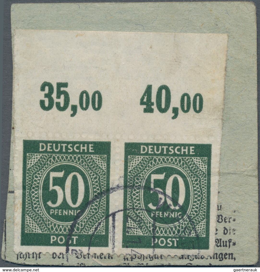 Alliierte Besetzung - Gemeinschaftsausgaben: 1946, 50 Pfg. Ziffer Im Waagerechten Oberrandpaar Mit Z - Andere & Zonder Classificatie