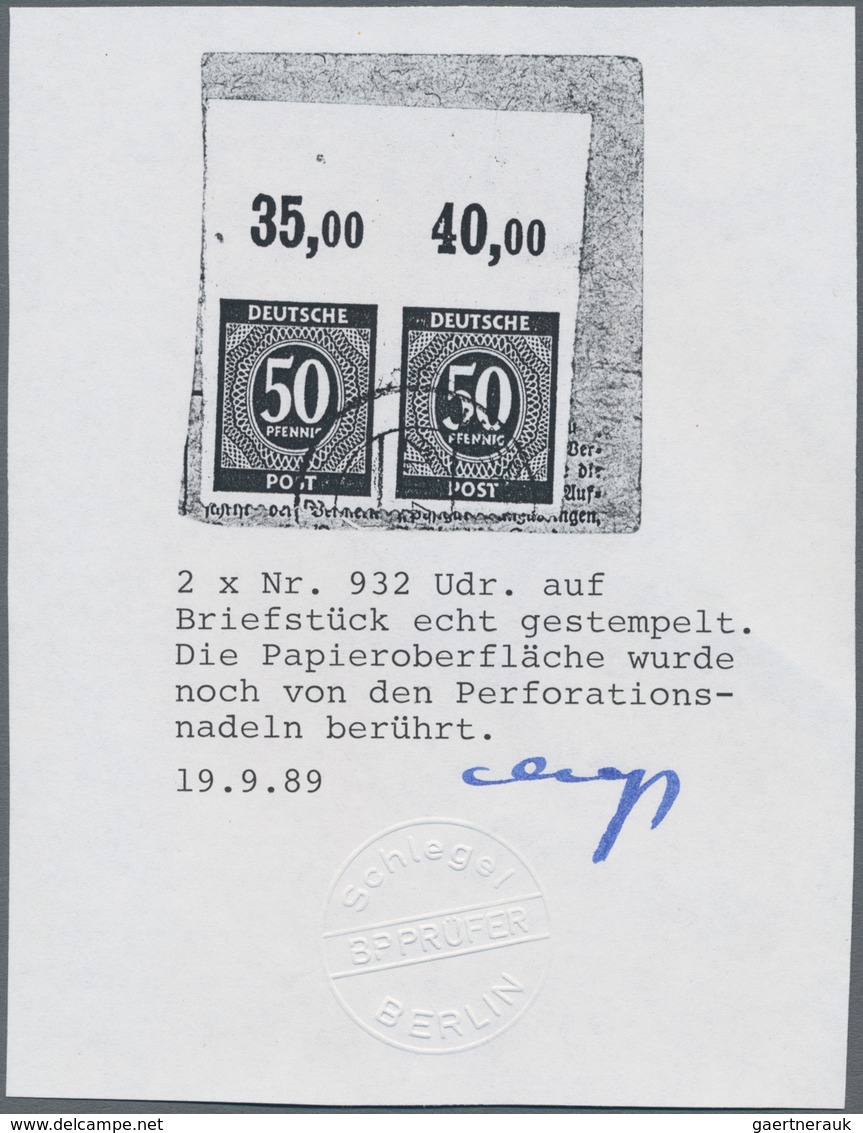 Alliierte Besetzung - Gemeinschaftsausgaben: 1946, 50 Pfg. Ziffer Im Waagerechten Oberrandpaar Mit Z - Sonstige & Ohne Zuordnung