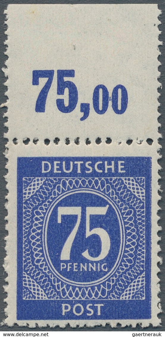 Alliierte Besetzung - Gemeinschaftsausgaben: 1946, 75 Pf Ultramarin Vom Oberrand Durchgezähnt, Tadel - Sonstige & Ohne Zuordnung