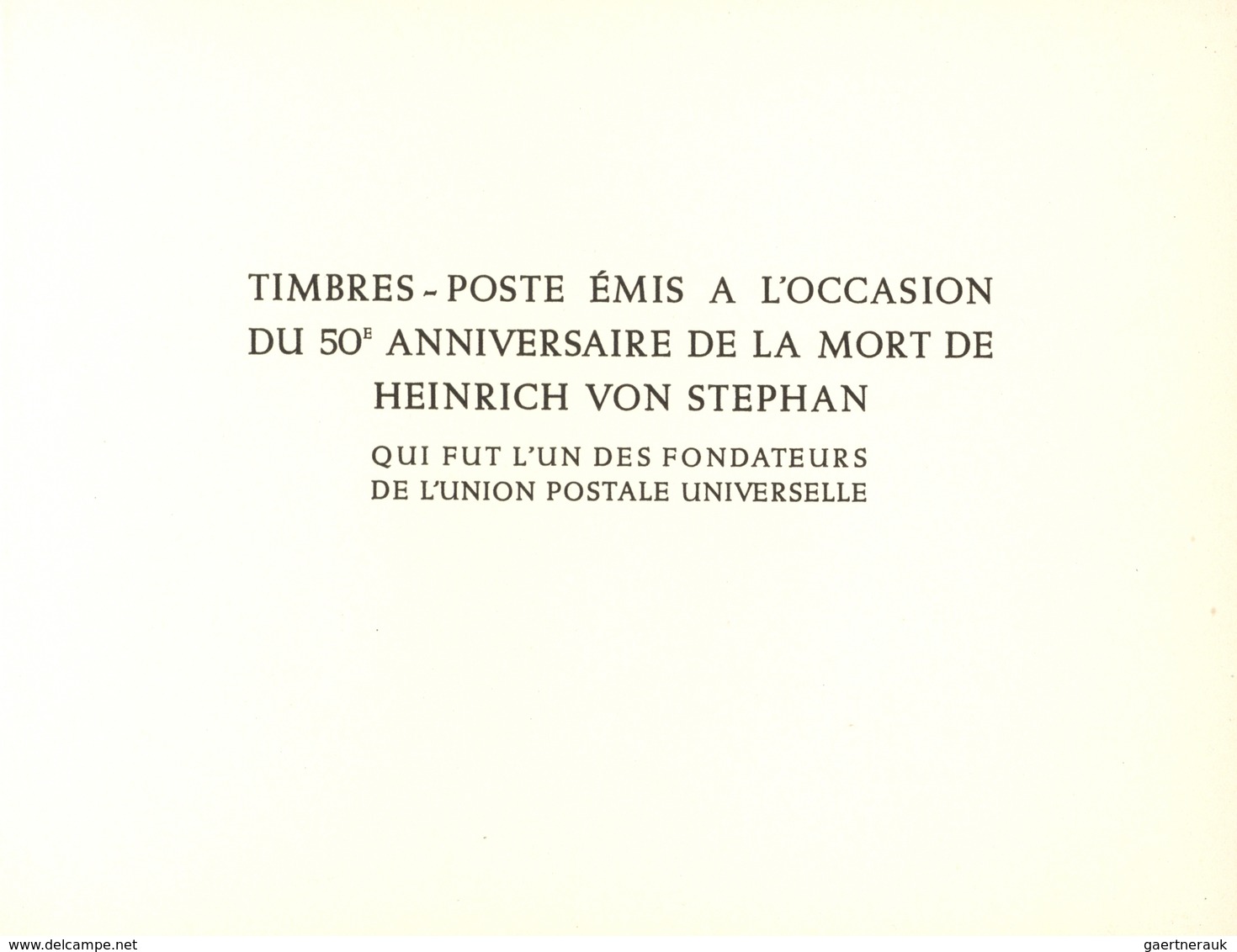 Alliierte Besetzung - Gemeinschaftsausgaben: 1947, Alliierter Kontrollrat, UPU-Jahrbuch "ALLEMAGNE 1 - Sonstige & Ohne Zuordnung