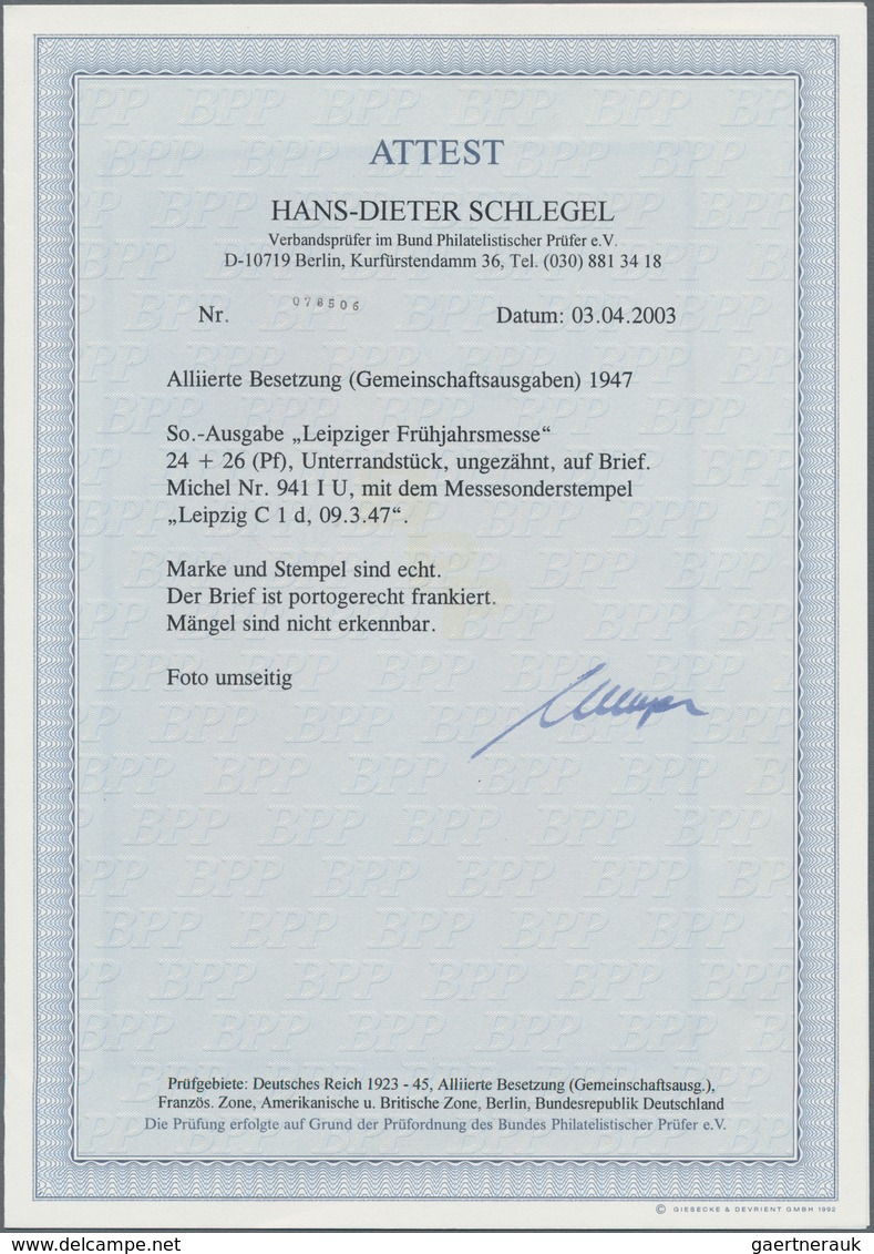 Alliierte Besetzung - Gemeinschaftsausgaben: 1947, 24 Pfg. Leipziger Frühjahrsmesse, Kupfertiefdruck - Sonstige & Ohne Zuordnung