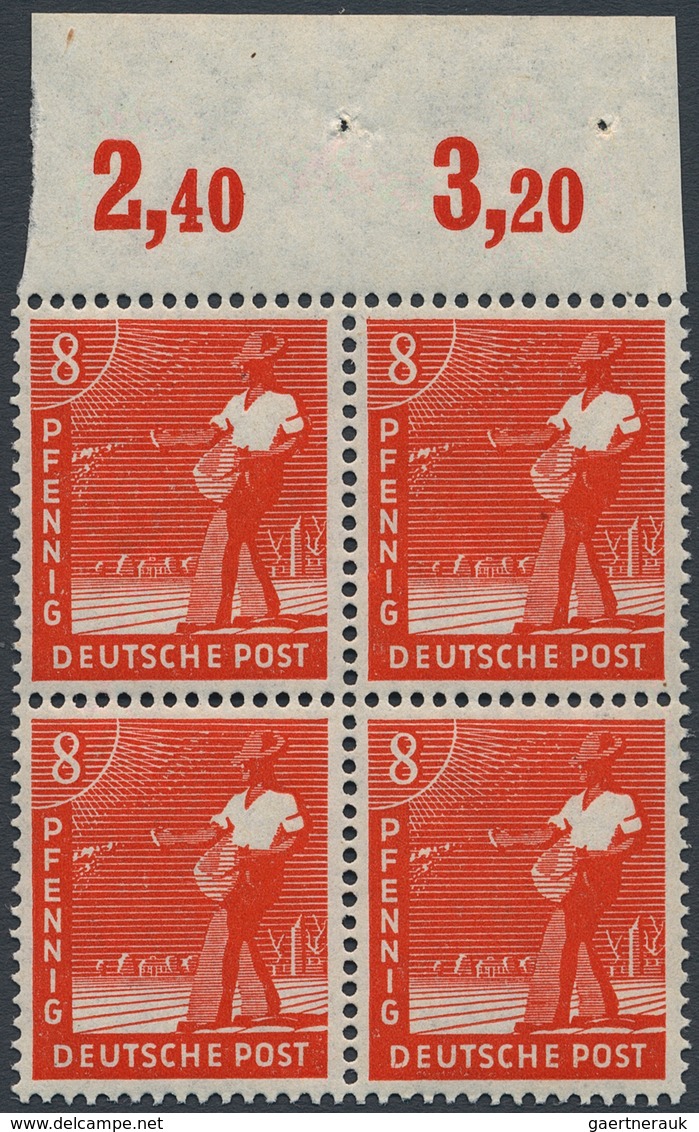 Alliierte Besetzung - Gemeinschaftsausgaben: 1947, Arbeiter 8 Pf. Dunkelzinnoberrot Im Postfrischen - Sonstige & Ohne Zuordnung