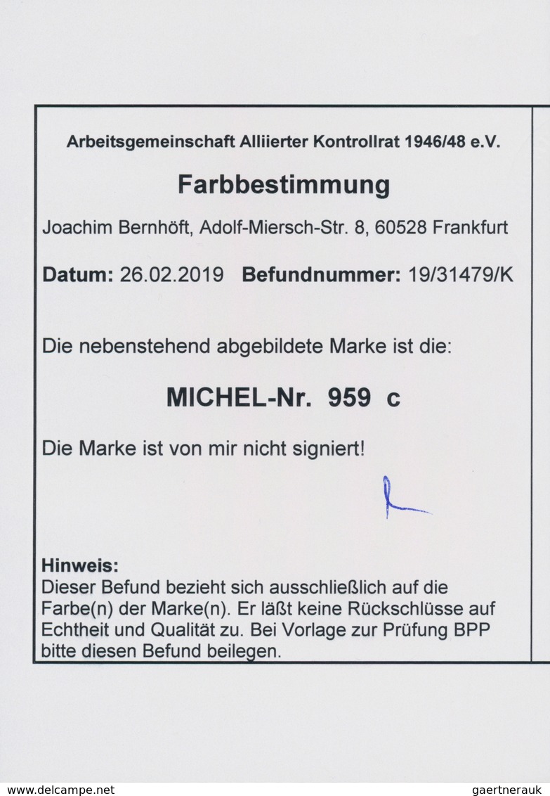 Alliierte Besetzung - Gemeinschaftsausgaben: 1946, 1 Mark Schwärzlicholivgelb Sauber Gestempelt, Far - Other & Unclassified