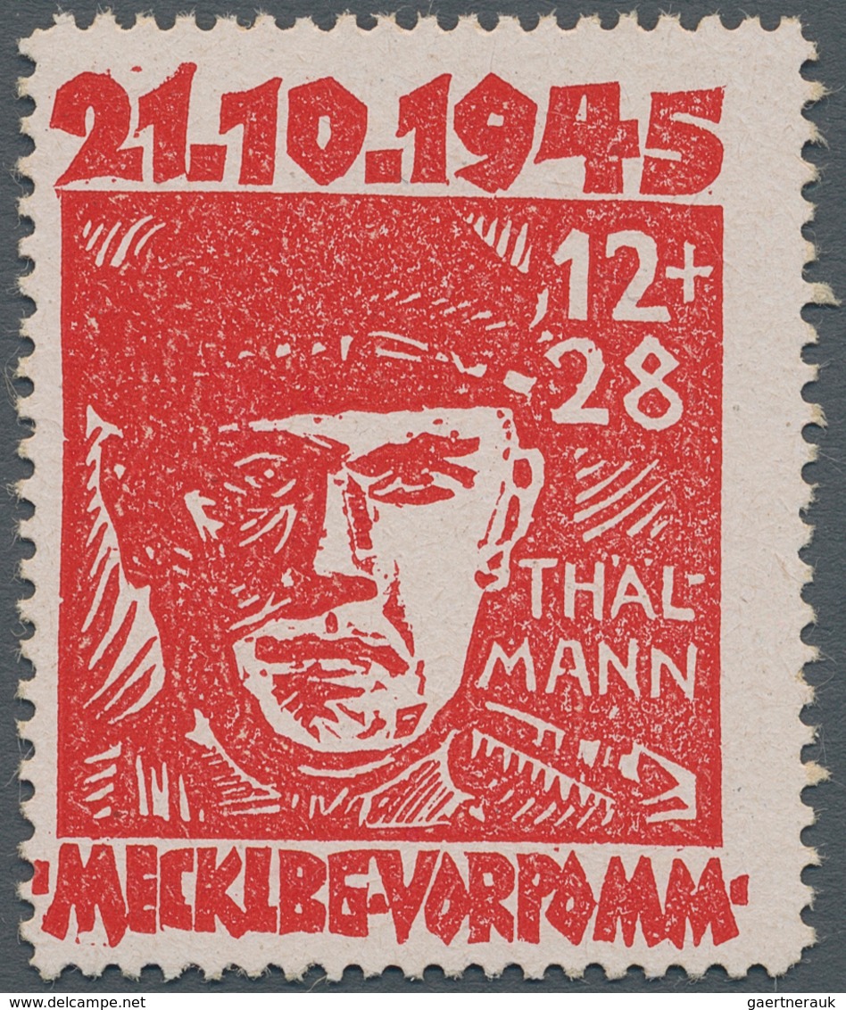 Sowjetische Zone - Mecklenburg-Vorpommern: 1945, 12+28 Pf. Thälmann, Tadellos Postfrisch In Der Farb - Autres & Non Classés