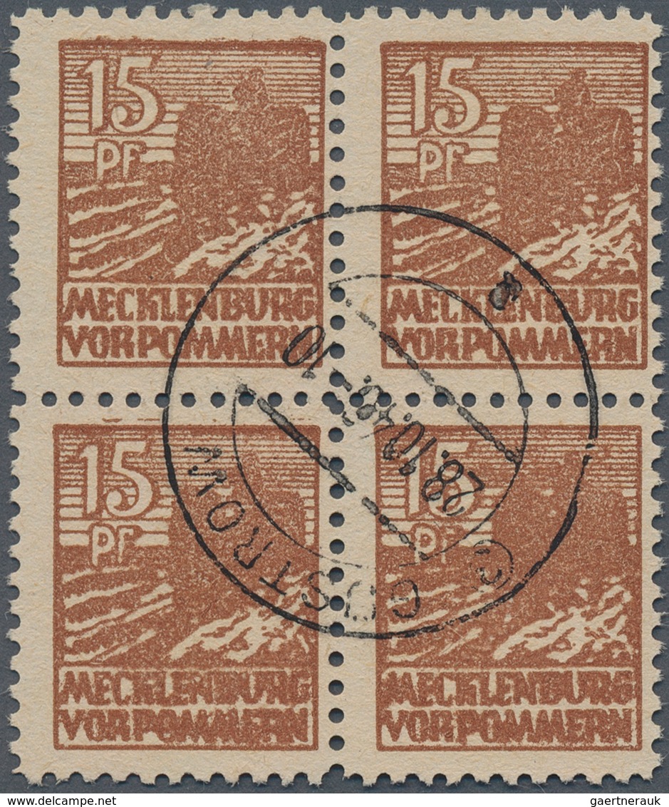 Sowjetische Zone - Mecklenburg-Vorpommern: 1946. 15 Pf, Dünnes, Glattes Papier In Fast Zentrisch Ges - Other & Unclassified