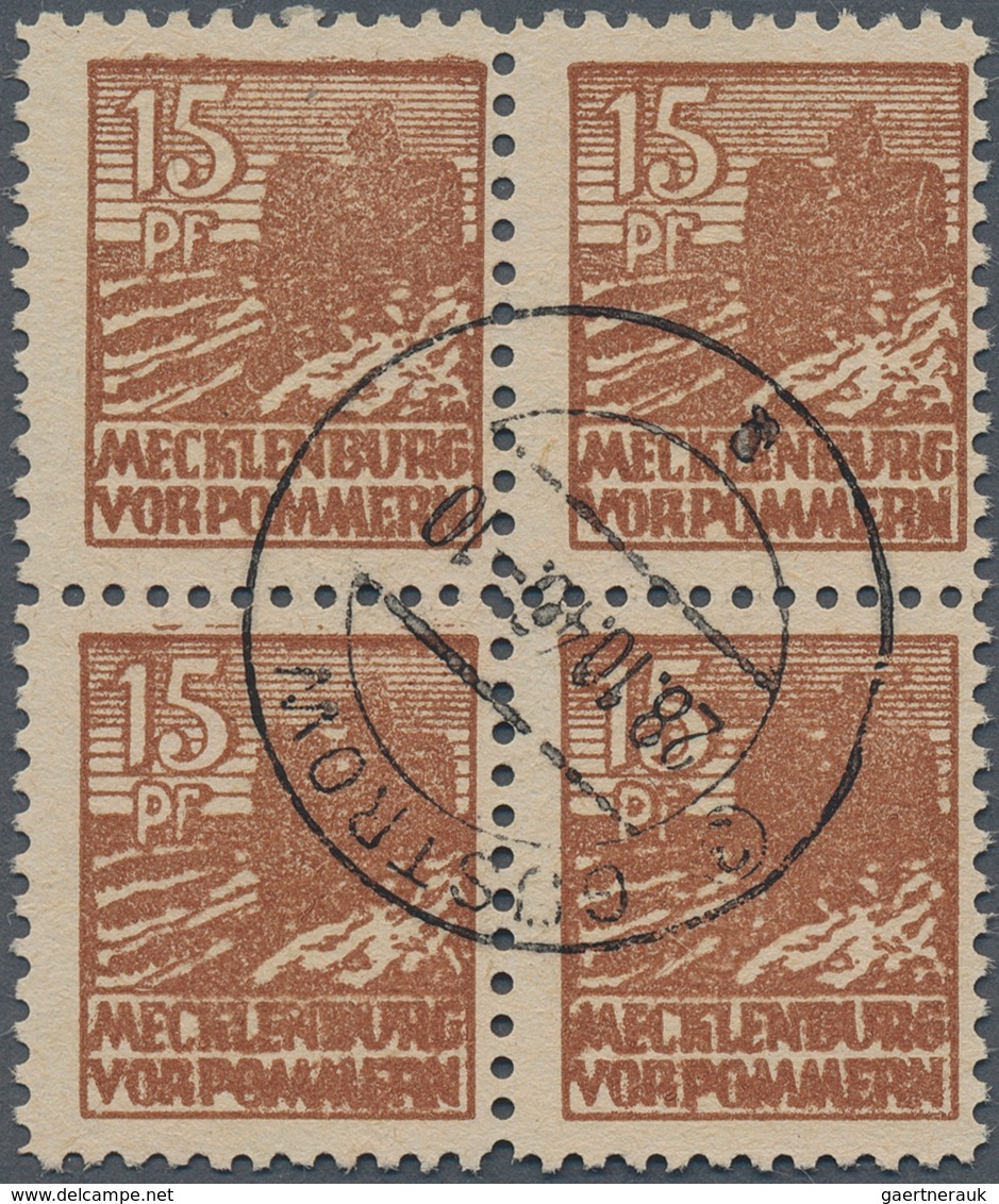 Sowjetische Zone - Mecklenburg-Vorpommern: 1946. 15 Pf, Dünnes, Glattes Papier In Fast Zentrisch Ges - Andere & Zonder Classificatie
