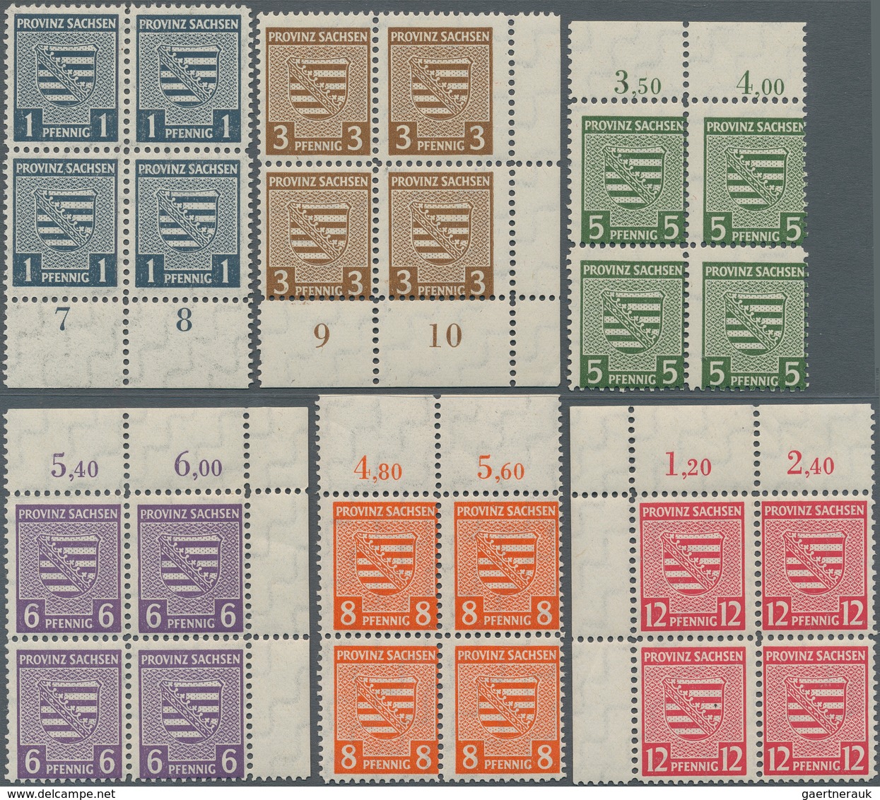 Sowjetische Zone - Provinz Sachsen: 1945, Freimarken Provinzwappen, Postmeistertrennung L 11½, 1 Pfg - Autres & Non Classés