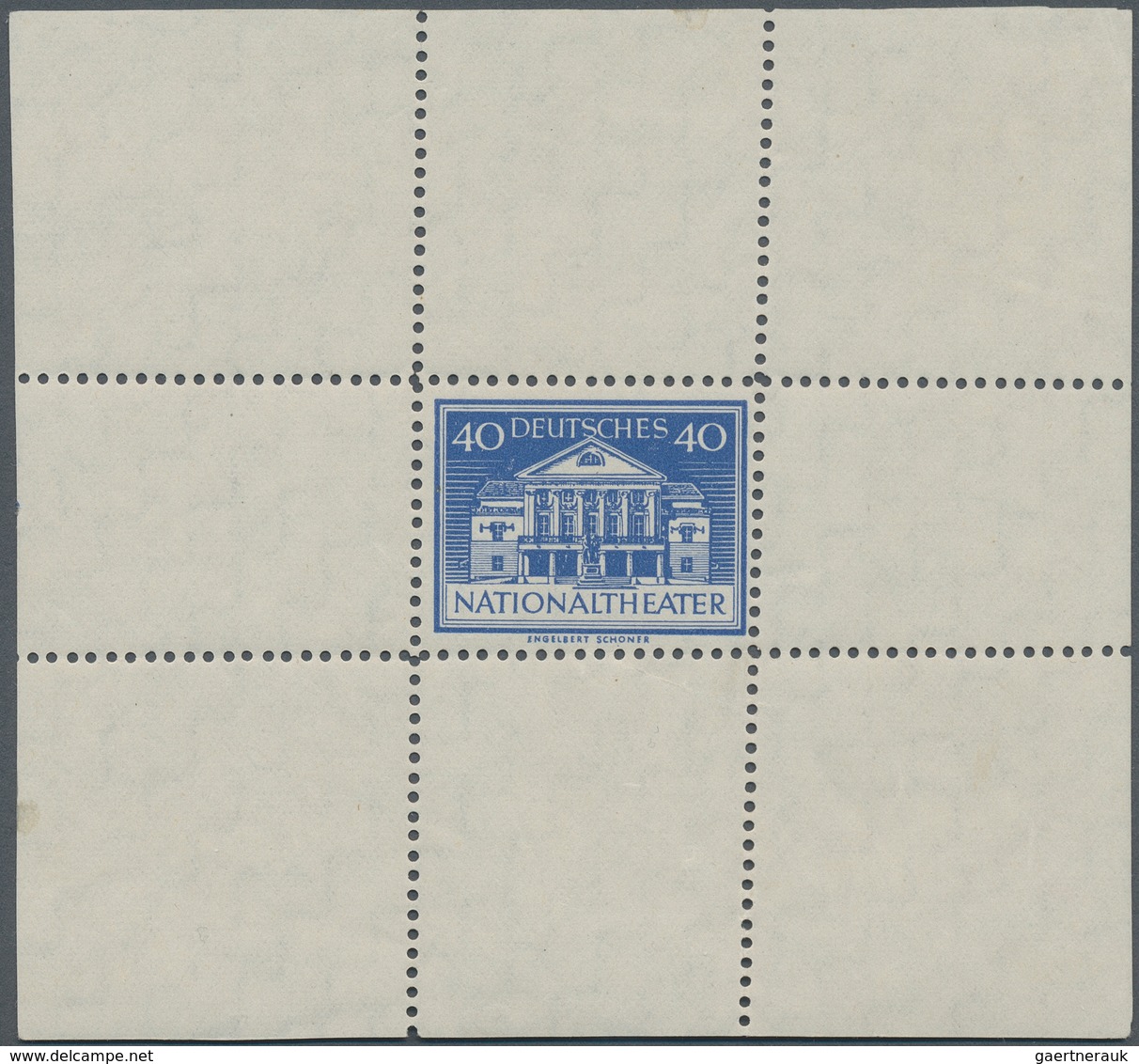 Sowjetische Zone - Thüringen: 1946, Einzelandruck 40 Pf Der Blockausgabe Nationaltheater Weimar In L - Andere & Zonder Classificatie