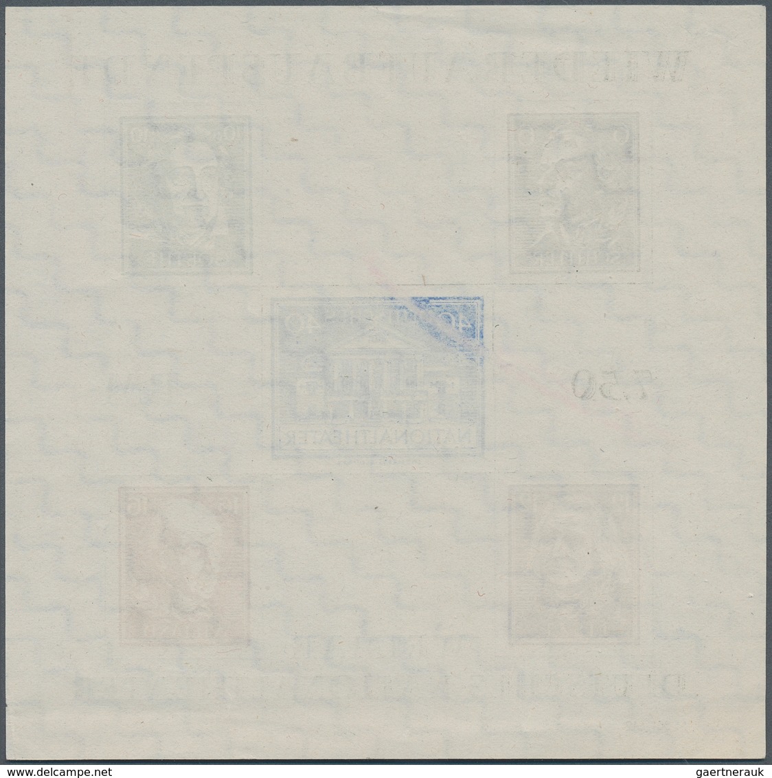 Sowjetische Zone - Thüringen: 1946, Theaterblock Mit Wz. XZ "Stufen Flach Fallend" (von Der Rückseit - Andere & Zonder Classificatie