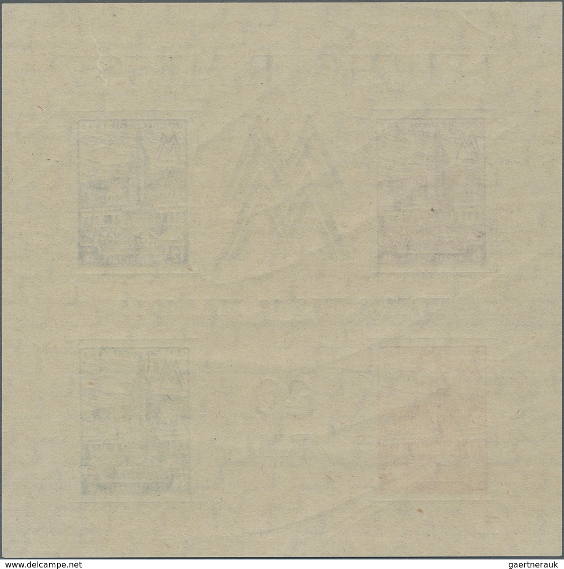 Sowjetische Zone - West-Sachsen: 1946, Leipziger Messe-Block Mit Steil Steigendem Wasserzeichen, Pos - Other & Unclassified