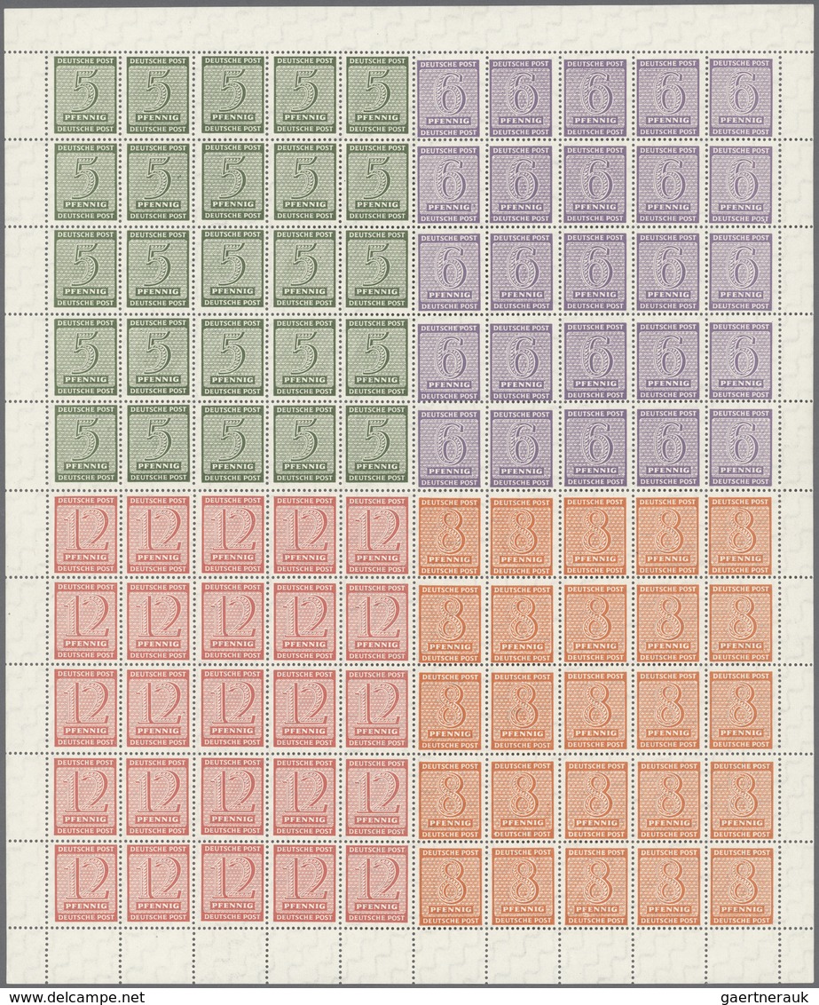 Sowjetische Zone - West-Sachsen: 1945, Freimarken Ziffern, Beide Großbogen, Postfrisch, Unsigniert ( - Other & Unclassified