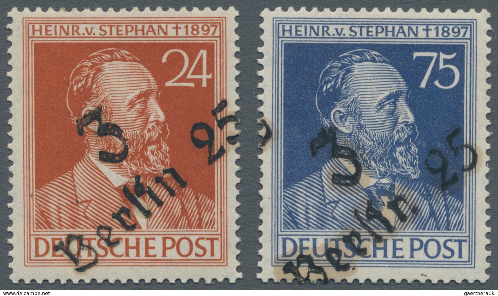 Sowjetische Zone - Bezirkshandstempel - I - Bez. 3 (Berlin): 1948, 24 Pfg. Und 75 Pfg. Stephan Mit H - Autres & Non Classés