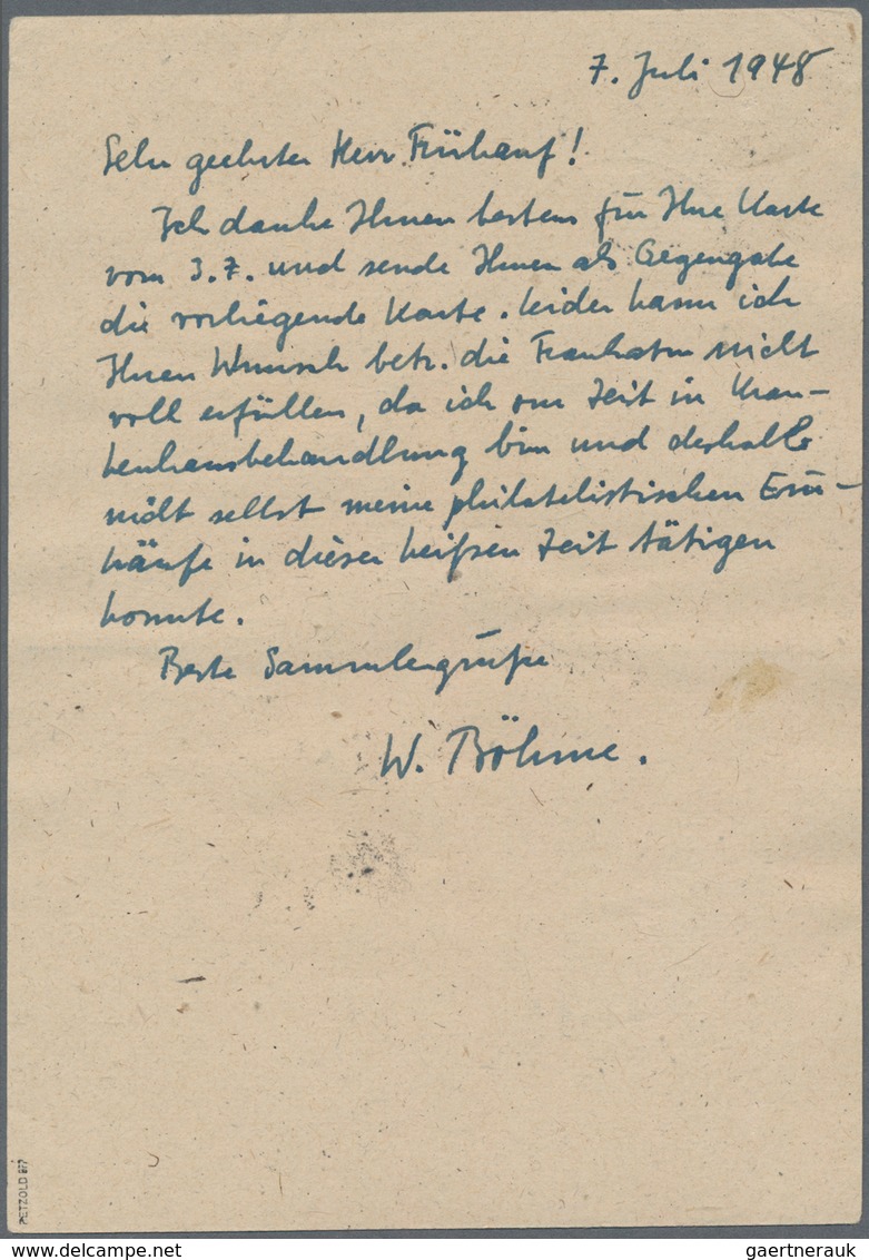 Sowjetische Zone - Bezirkshandstempel - II - Bez. 14 (Dresden): THARANDT: 12 Pf Ganzsachenkarte Mit - Andere & Zonder Classificatie