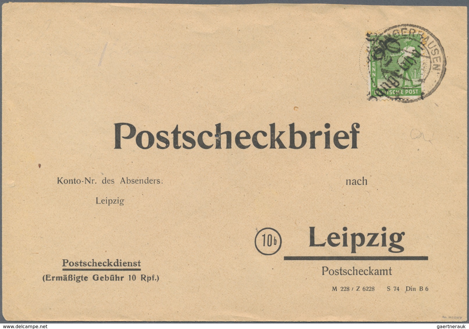 Sowjetische Zone - Bezirkshandstempel - IV - Bez. 20 (Halle): SANGERHAUSEN: 10 Pf Arbeiter Mit Aufdr - Sonstige & Ohne Zuordnung