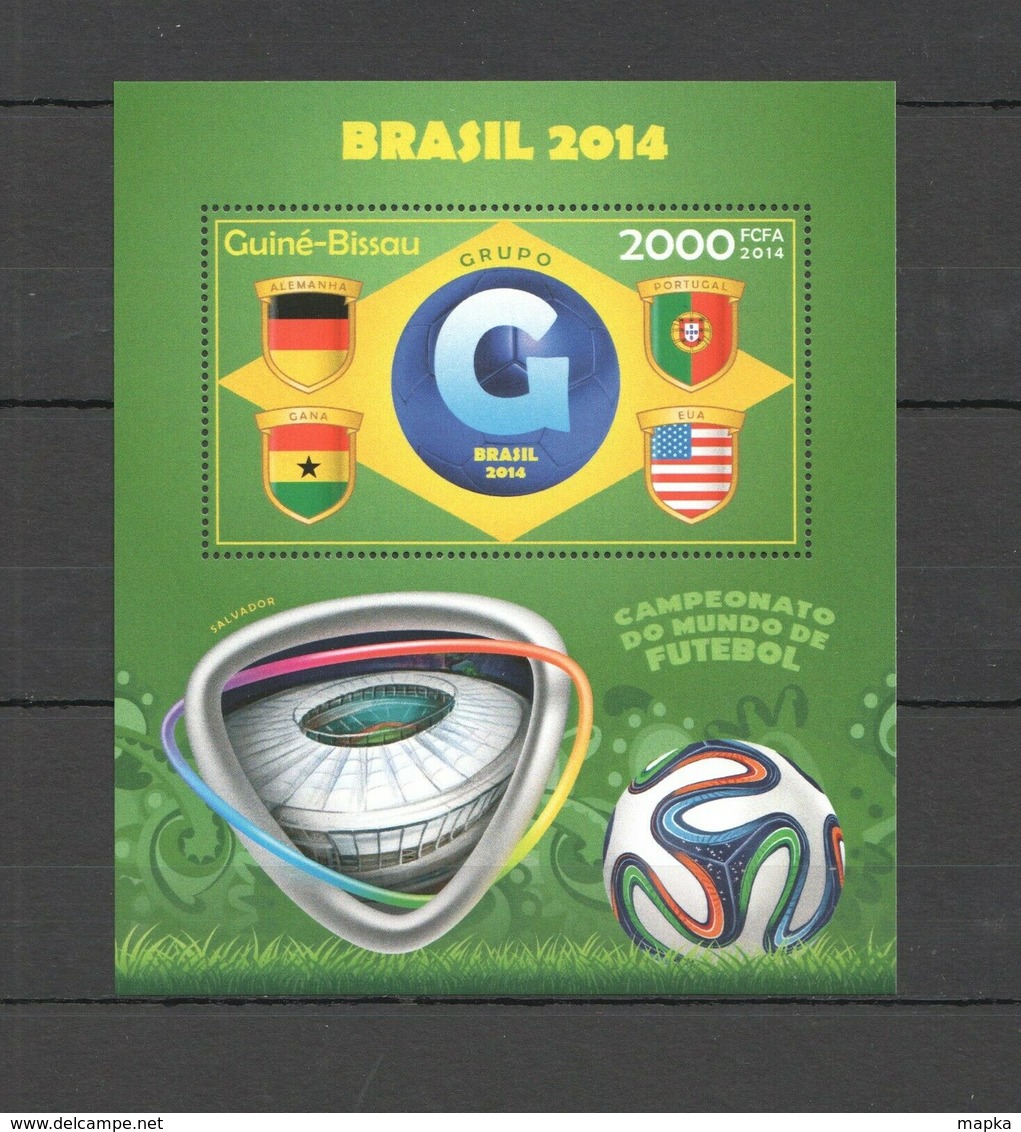 ST1085 2014 GUINE GUINEA-BISSAU SPORT FOOTBALL WORLD CUP BRAZIL GROUP G BL MNH - 2014 – Brasile