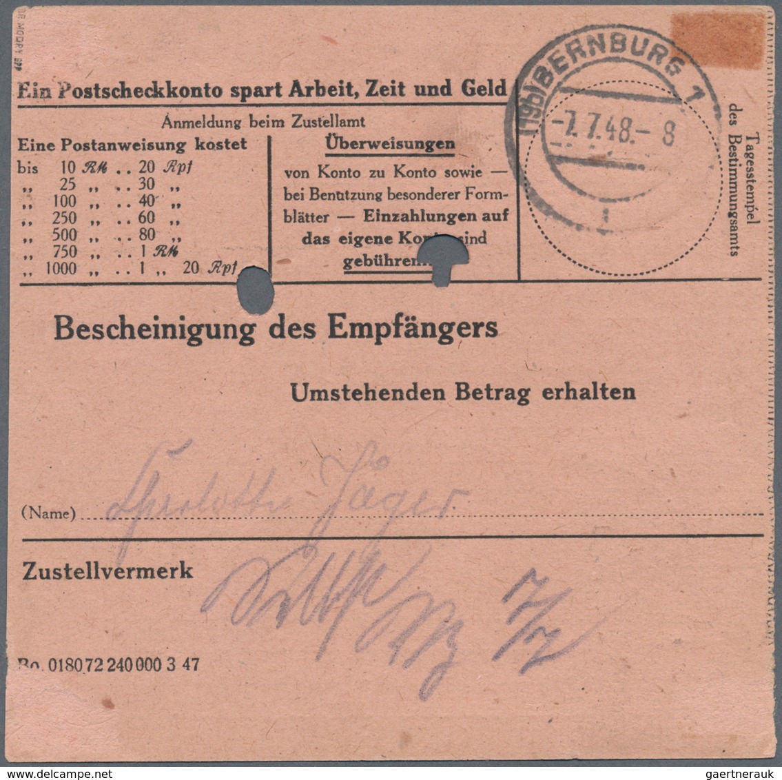 Sowjetische Zone - Bezirkshandstempel - V - Bez. 27 (Leipzig): LEIPZIG 2: 40 Pf Arbeiter Im Waageech - Other & Unclassified