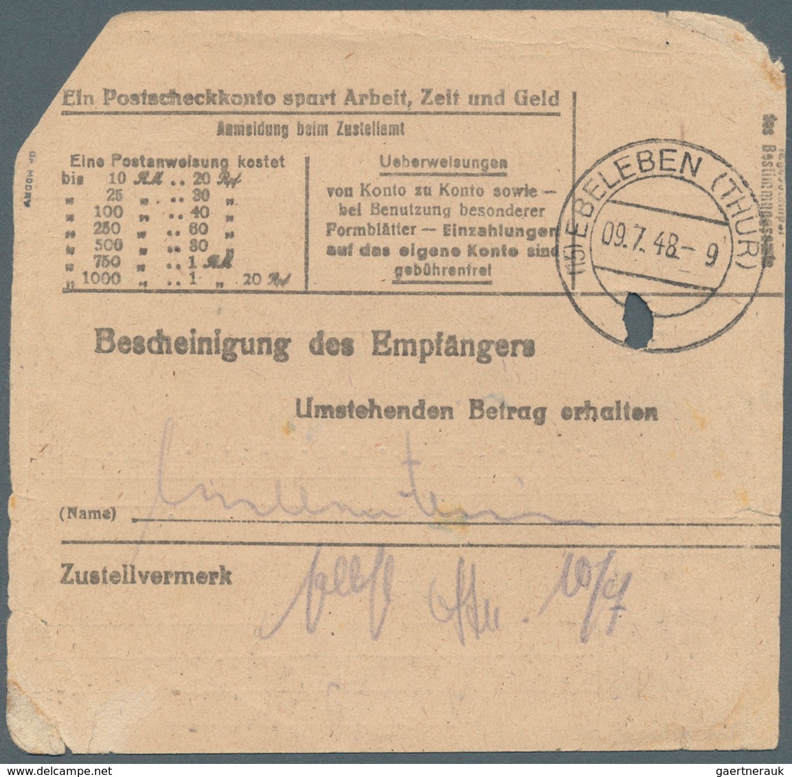 Sowjetische Zone - Bezirkshandstempel - V - Bez. 27 (Leipzig): 1948, "a 27 Miltitz" Auf "heller 60" - Andere & Zonder Classificatie