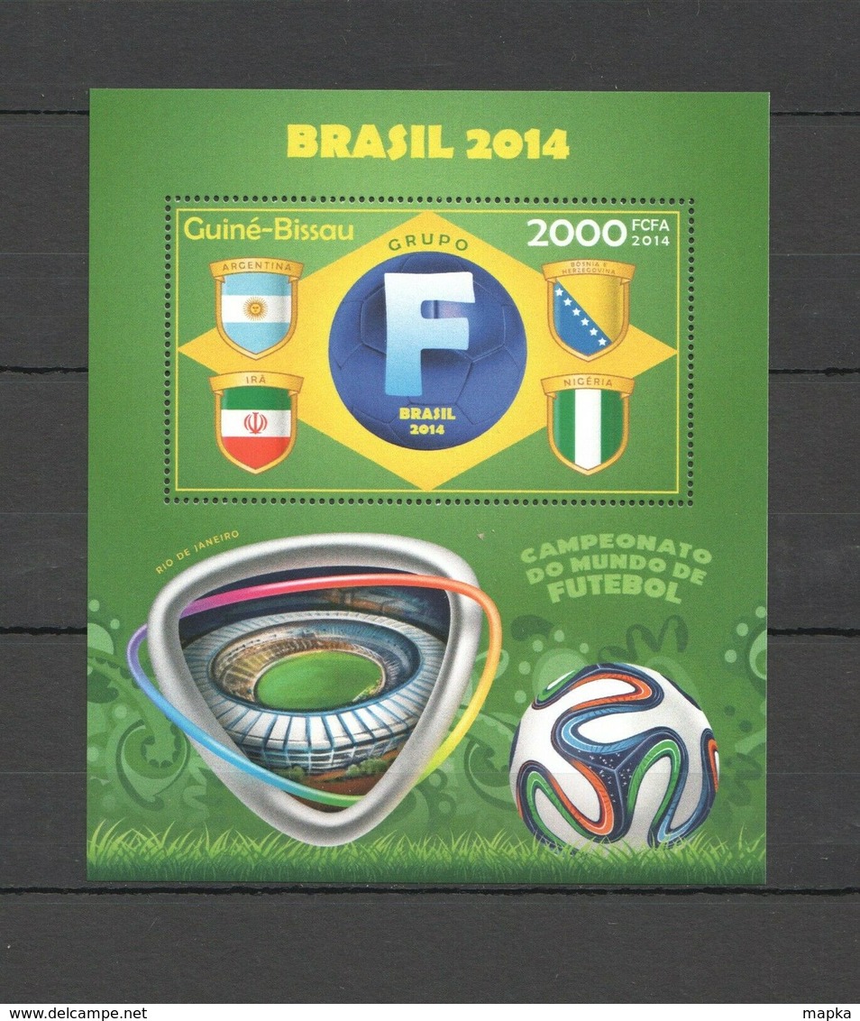 ST1086 2014 GUINE GUINEA-BISSAU SPORT FOOTBALL WORLD CUP BRAZIL GROUP F BL MNH - 2014 – Brasile