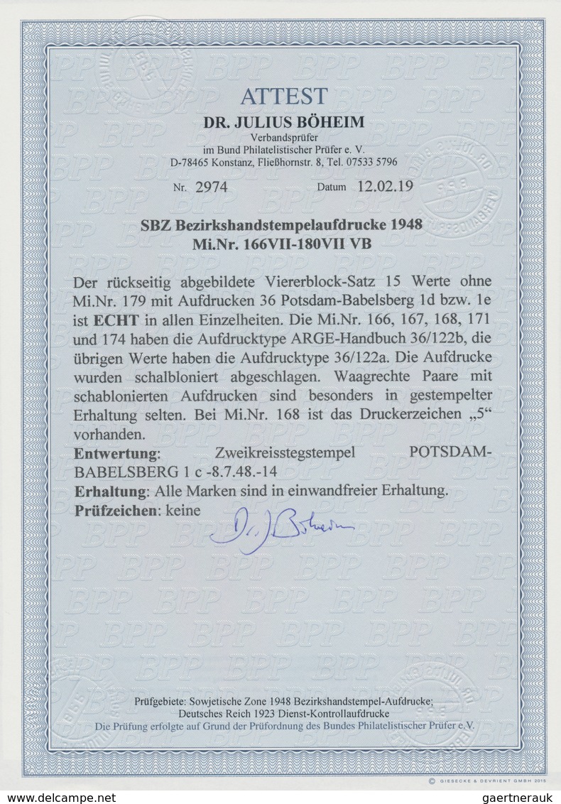 Sowjetische Zone - Bezirkshandstempel - VII - Bez. 36 (Potsdam): 1948, 2 Pf Bis 84 Pf "BEZIRK 36 Pot - Sonstige & Ohne Zuordnung