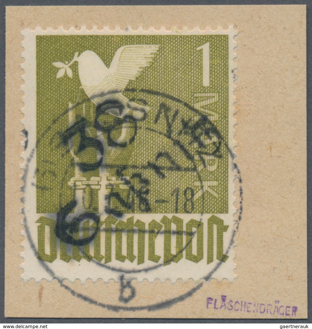 Sowjetische Zone - Bezirkshandstempel - IX - Bez. 38 (Stettin): 1948, 1 Mark Bezirk "38 Saßnitz" Sau - Andere & Zonder Classificatie