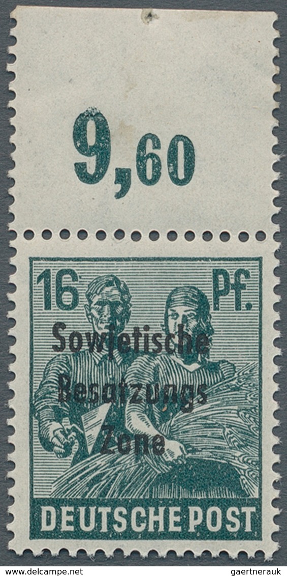 Sowjetische Zone - Allgemeine Ausgaben: 1948, Freimarke 16 Pf Schwarzgrünblau Im Plattendruck Mit Ma - Sonstige & Ohne Zuordnung