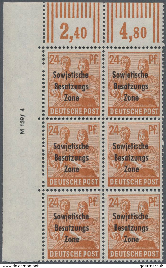 Sowjetische Zone - Allgemeine Ausgaben: 1948, 24 Pf. Orangebraun Mit Dreizeiligem Maschinenaufdruck - Autres & Non Classés