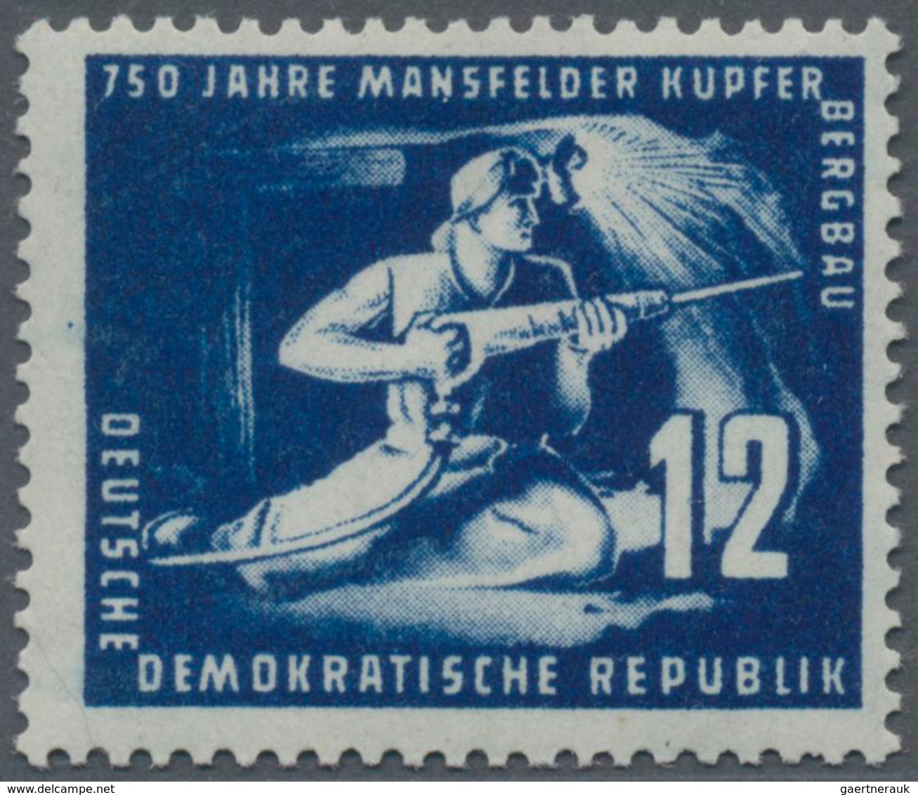 DDR: 1950, 12 Pfg. Mansfeld In Der Seltenen Farbe „dunkelviolettultramarin”, Tadellos Postfrisch, "e - Lettres & Documents