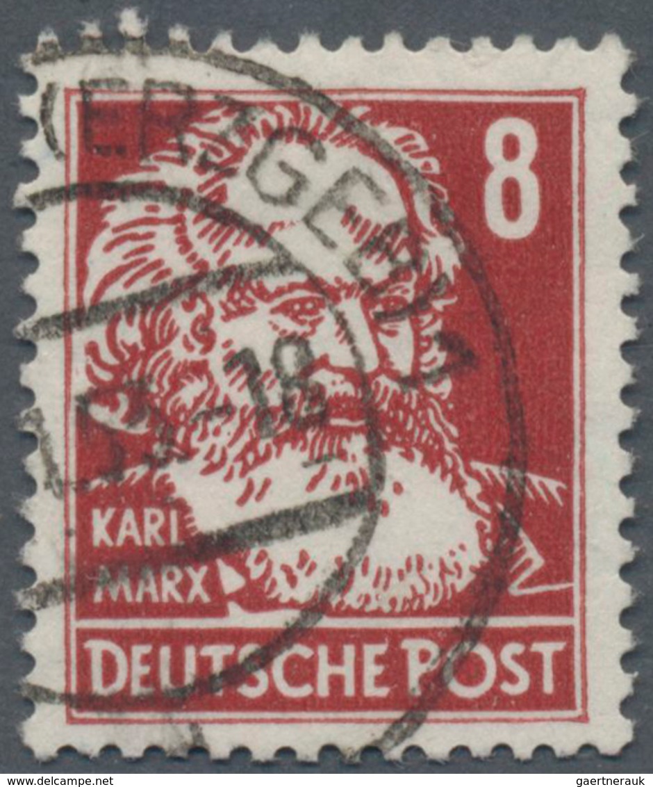 DDR: 1953, 8 Pfg "Karl Marx" Bräunlichrot, Druck Auf Nicht Gestrichener Papierseite, Zeitgerecht Ges - Lettres & Documents