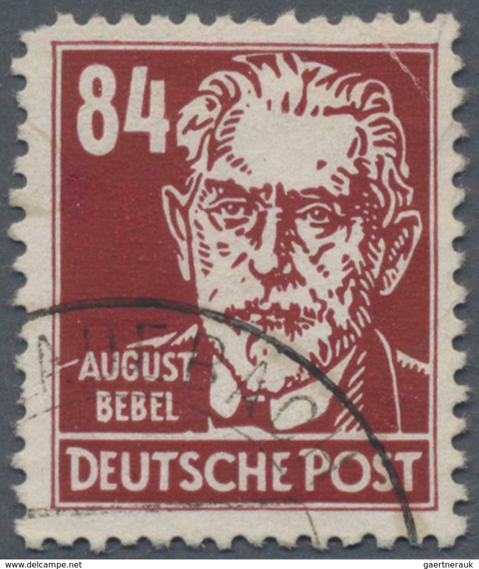 DDR: 1953, 84 Pfg. Bebel Braunrot Mit Wasserzeichen Waagerecht Type II, Entwertet "SCHLADEBACH", Ein - Lettres & Documents