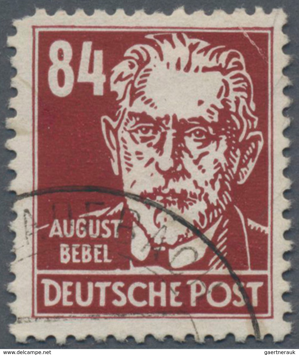 DDR: 1953, 84 Pfg. Bebel Braunrot Mit Wasserzeichen Waagerecht Type II, Entwertet "SCHLADEBACH", Ein - Briefe U. Dokumente