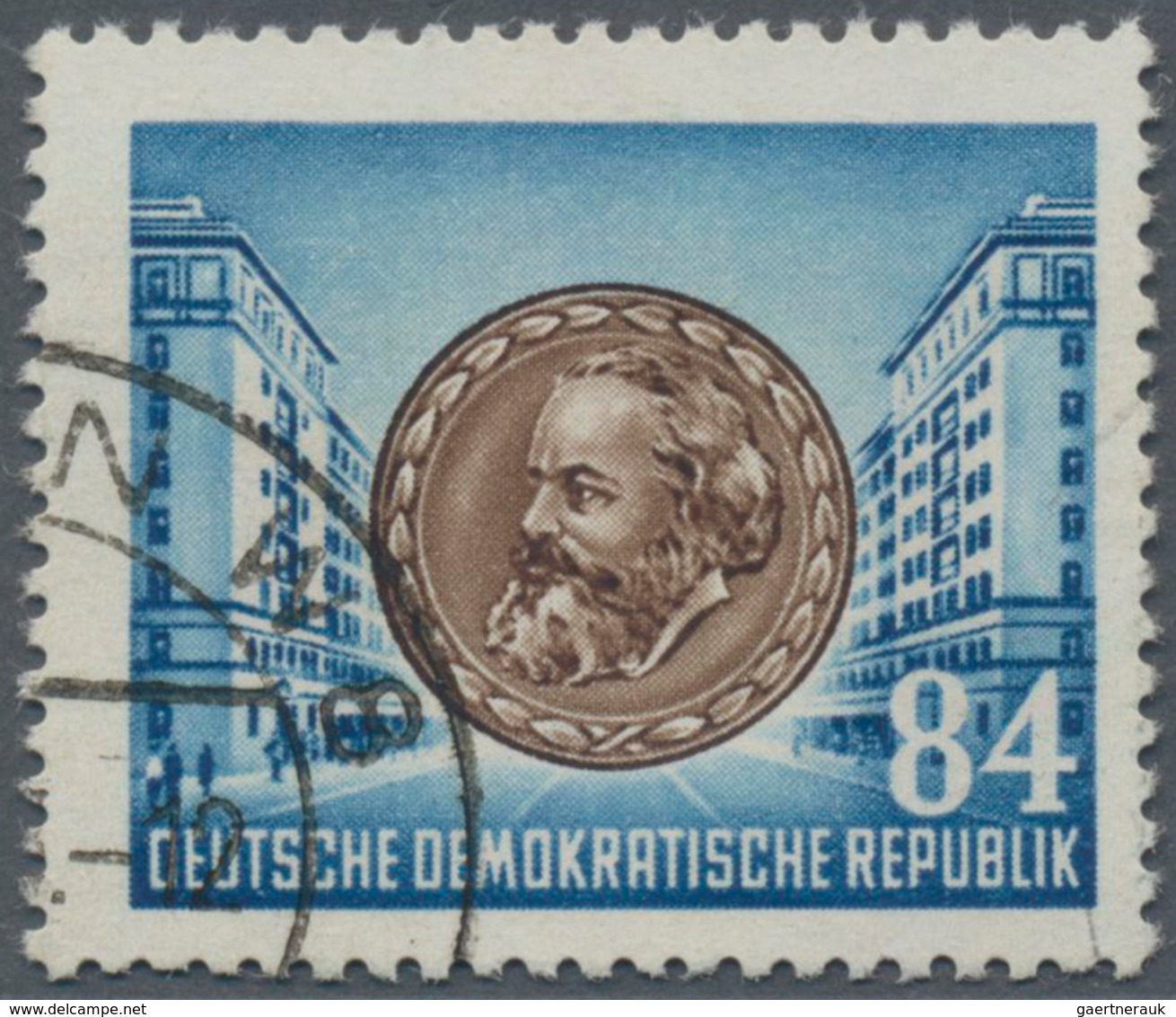 DDR: 1953, Sonderausgabe Zum 70. Todestag Von Karl Marx, 84 (Pf) Mit Dem Selteneren Wasserzeichen 2 - Briefe U. Dokumente