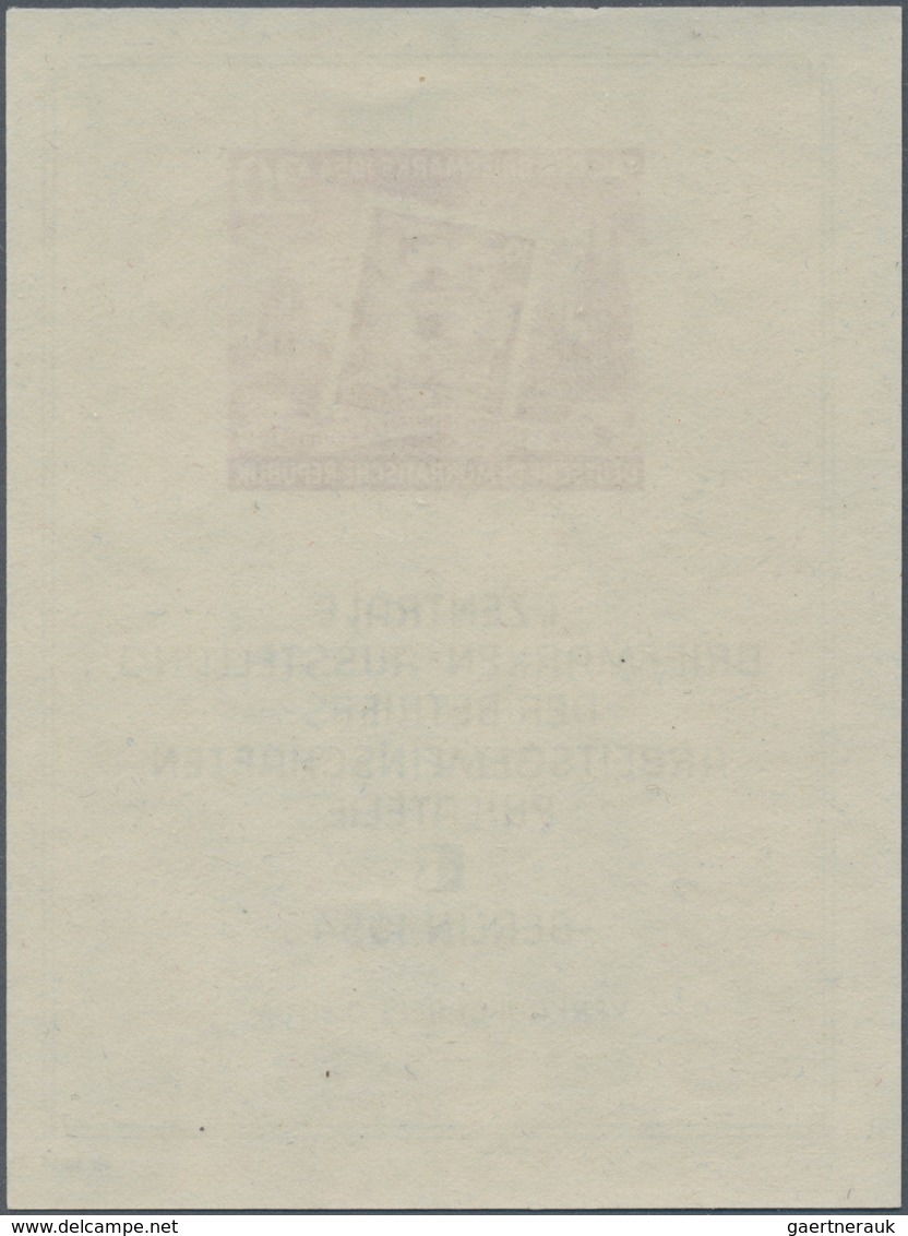 DDR: 1954, Block „Tag Der Marke 1954”, Mit Abart „Punkt über Rechten Blockeinfassungslinie”, In Post - Covers & Documents