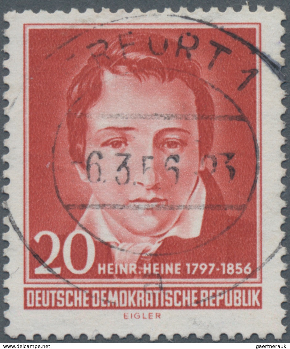 DDR: 1956, Heine 20 Pfg. Mit Wasserzeichen In Type "I" Mit Bedarfsstempel. Qualitätsstück Der Selten - Briefe U. Dokumente