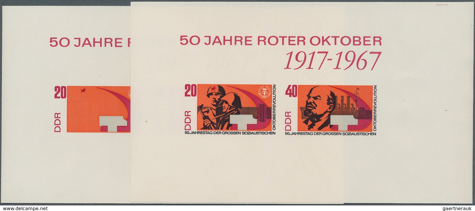 DDR: 1967, Block-Ausgabe „Jubiläums-Briefmarkenausstellung 50 Jahre Roter Oktober”, In Allen 5 Versc - Covers & Documents